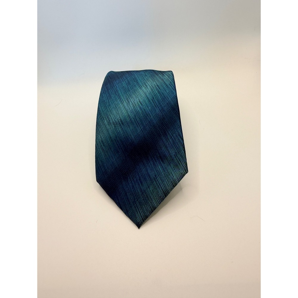 John Ashford Mens Blue Teal Textured Formal Necktie 100% Polyester